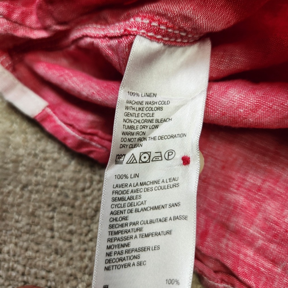 Tommy Bahama Shirt Men XL 100% Linen Button Up Relax Fit Pink Beach Wealth - Picture 9 of 13